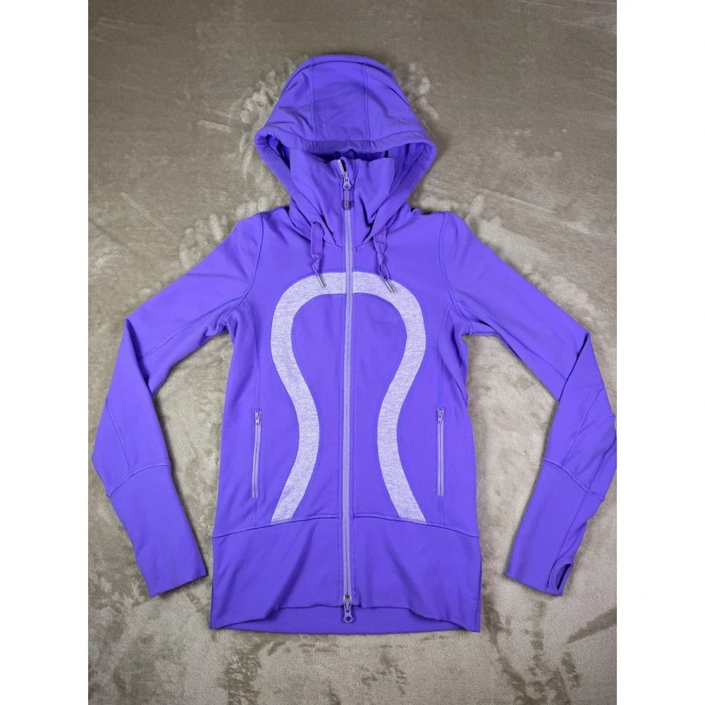 Lululemon In Stride‎ Jacket Size 2 Hoodie Lavender Purple Zip Up  Women's